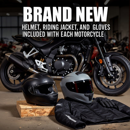 ****Weekly Special**** Brand new helmet, riding jacket, and gloves included with each motorcycle this week!